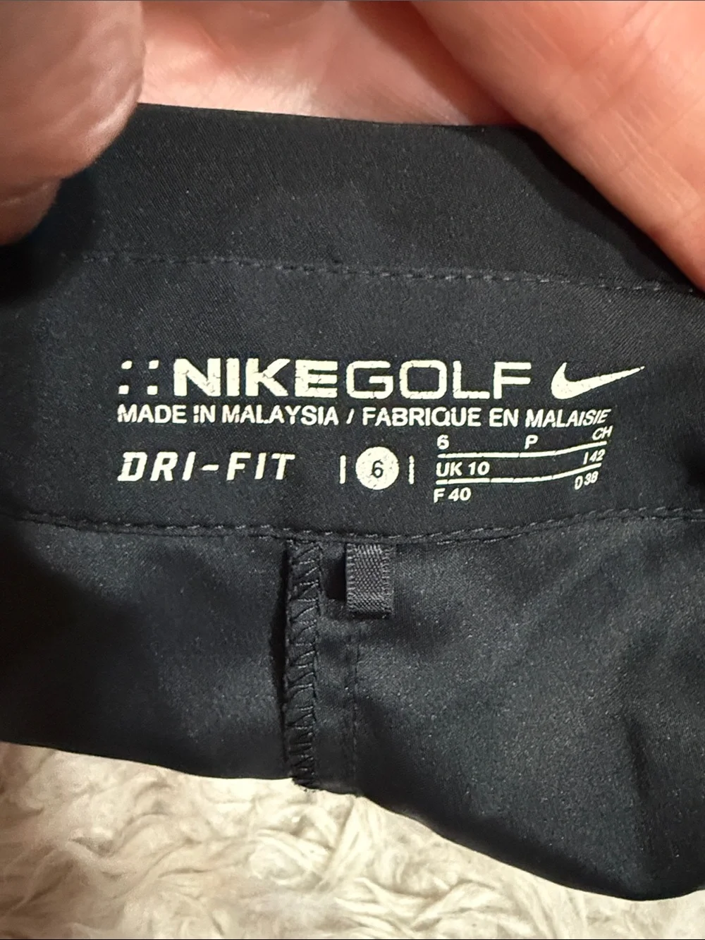 Nike Golf Dri-fit Black Athletic Polo Dress Size 6 Pockets